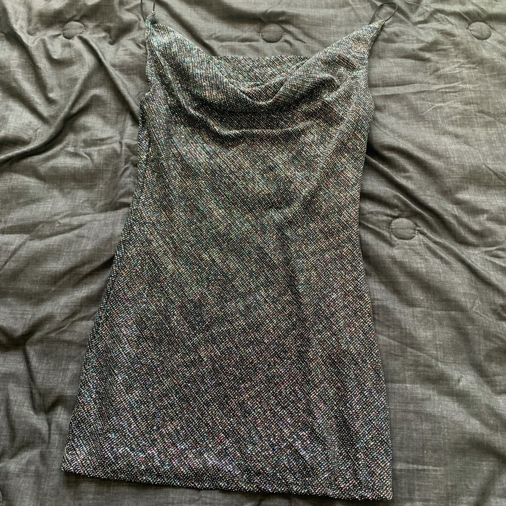 Black shimmery mini dress